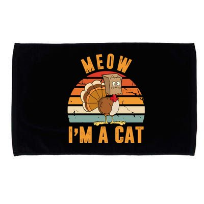 Meow I'm A Cat Retro Sunset Funny Turkey Microfiber Hand Towel