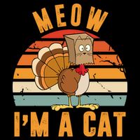 Meow I'm A Cat Retro Sunset Funny Turkey Kids T-Shirt