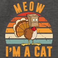 Meow I'm A Cat Retro Sunset Funny Turkey Vector Backpack