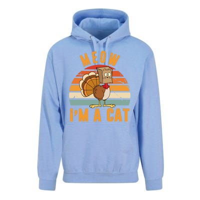 Meow I'm A Cat Retro Sunset Funny Turkey Unisex Surf Hoodie