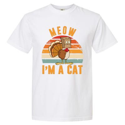 Meow I'm A Cat Retro Sunset Funny Turkey Garment-Dyed Heavyweight T-Shirt