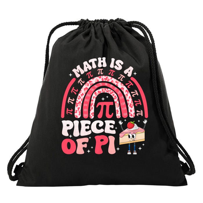 Math is a Piece of Pie Pi Day Pi 3.14 Symbol Funny Math Pun Drawstring Bag
