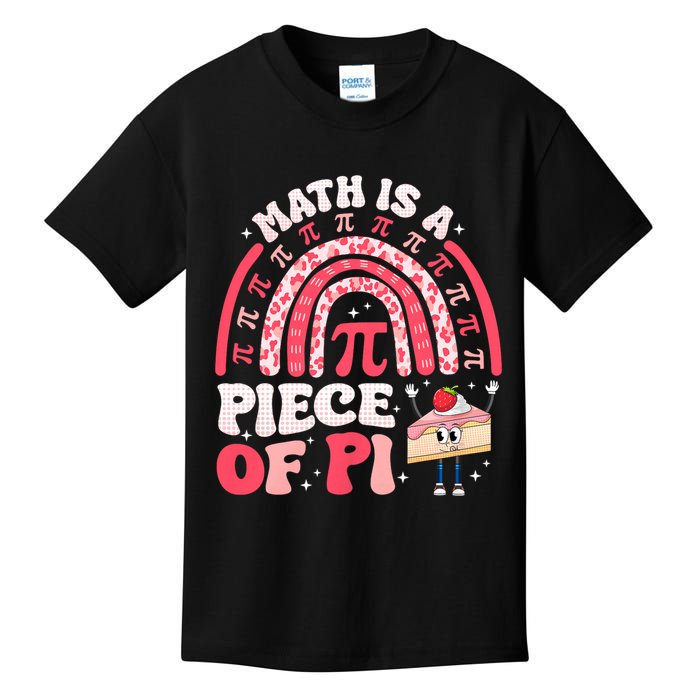 Math is a Piece of Pie Pi Day Pi 3.14 Symbol Funny Math Pun Kids T-Shirt