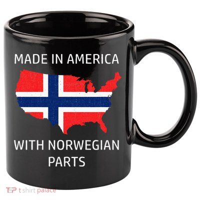 Made In America With Norwegian Parts Norway And Usa 11oz C Handle Ceramic Mug