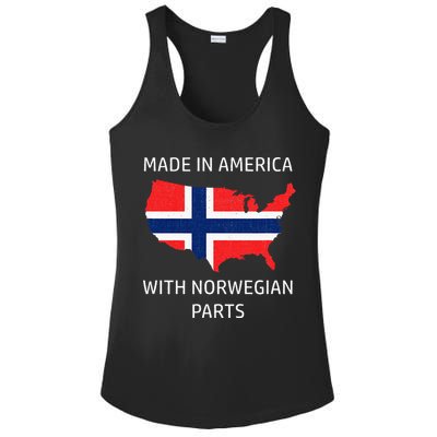 Made In America With Norwegian Parts Norway And Usa Ladies PosiCharge Competitor Racerback Tank