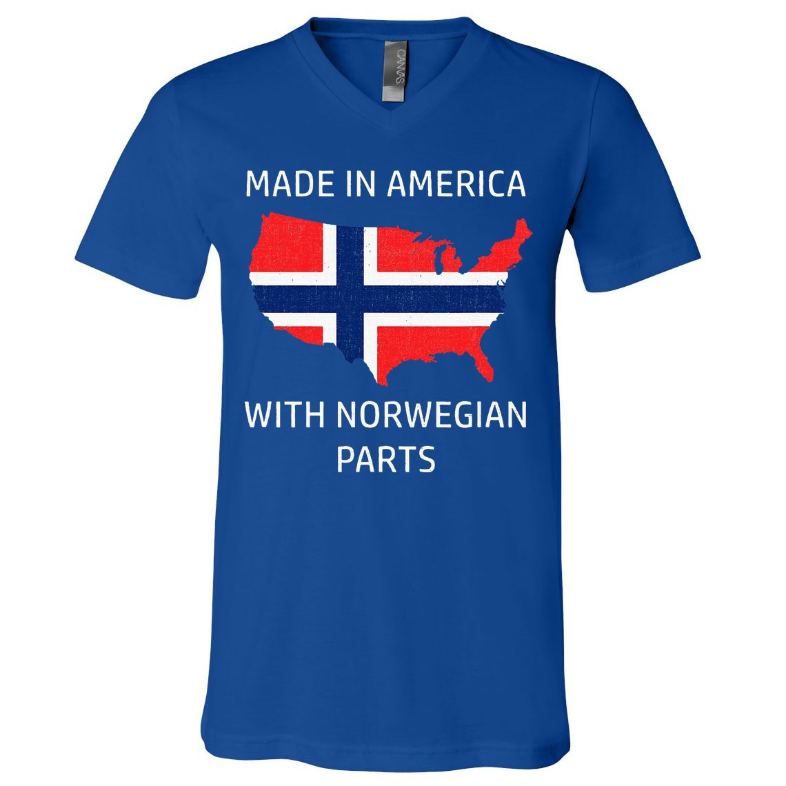 Made In America With Norwegian Parts Norway And Usa V-Neck T-Shirt