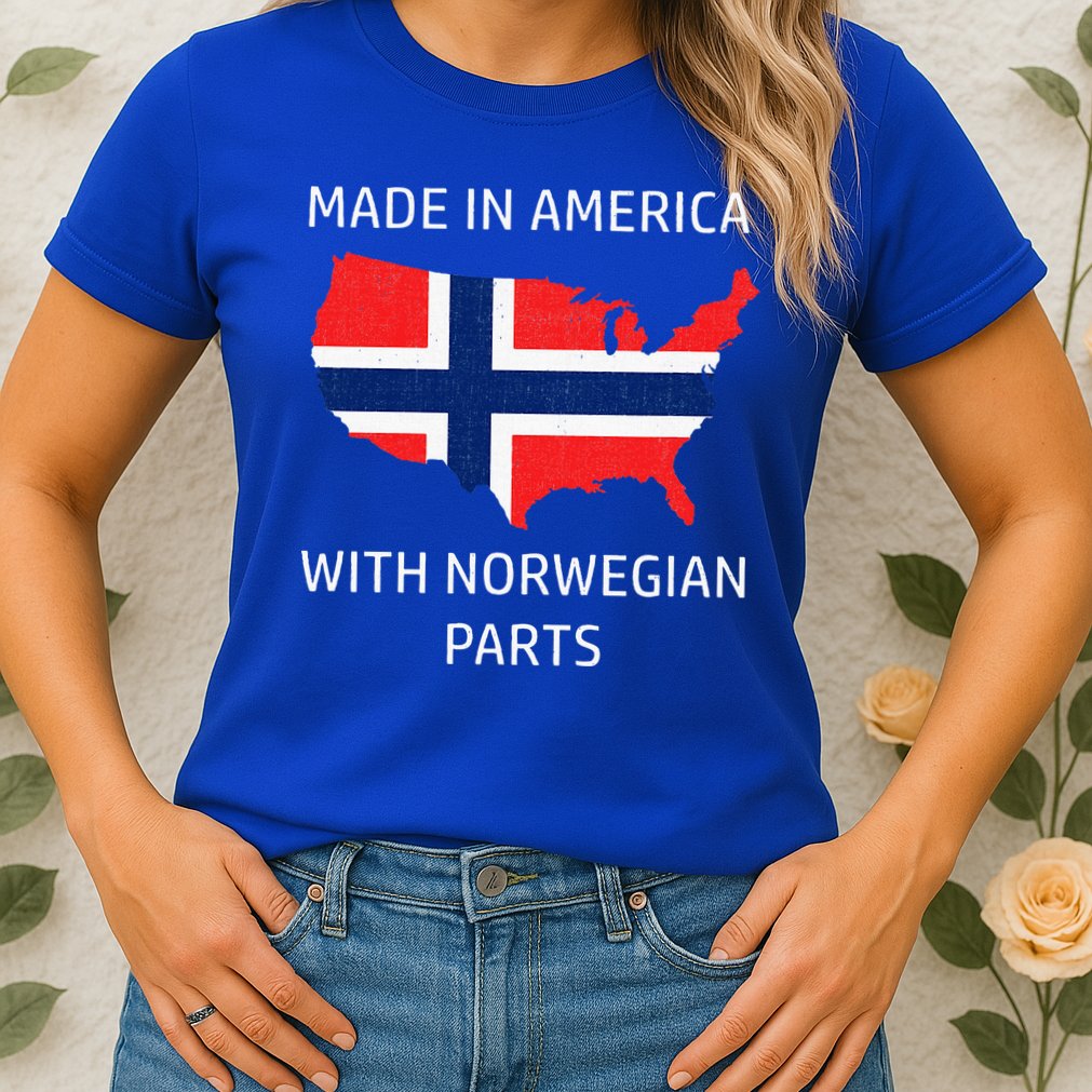 Made In America With Norwegian Parts Norway And Usa Womens T-Shirt