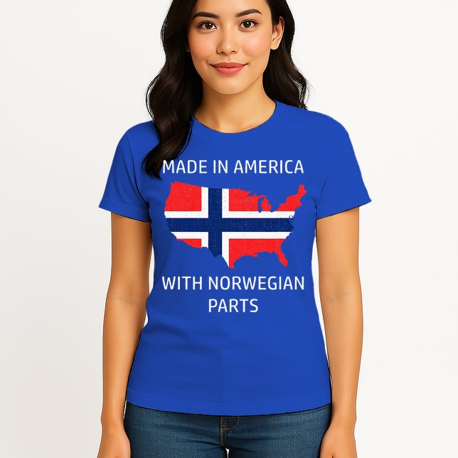 Made In America With Norwegian Parts Norway And Usa Womens T-Shirt