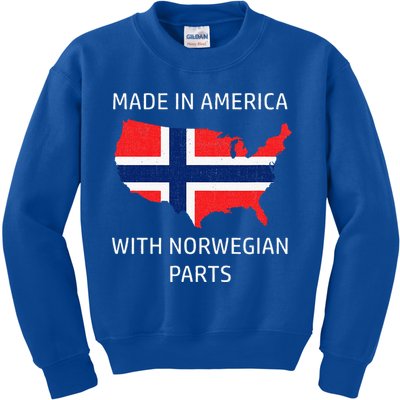 Made In America With Norwegian Parts Norway And Usa Kids Sweatshirt
