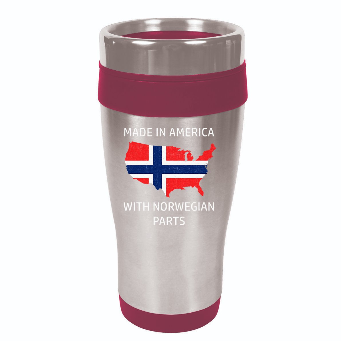 Made In America With Norwegian Parts Norway And Usa 16oz Travel Tumbler