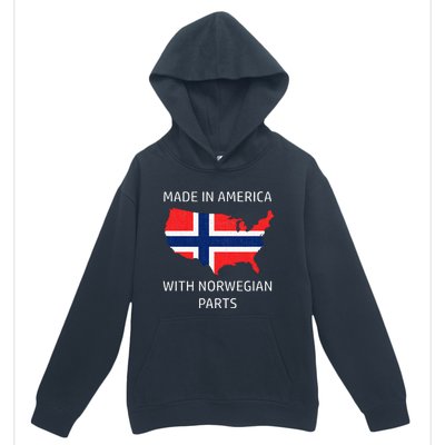 Made In America With Norwegian Parts Norway And Usa Urban Pullover Hoodie