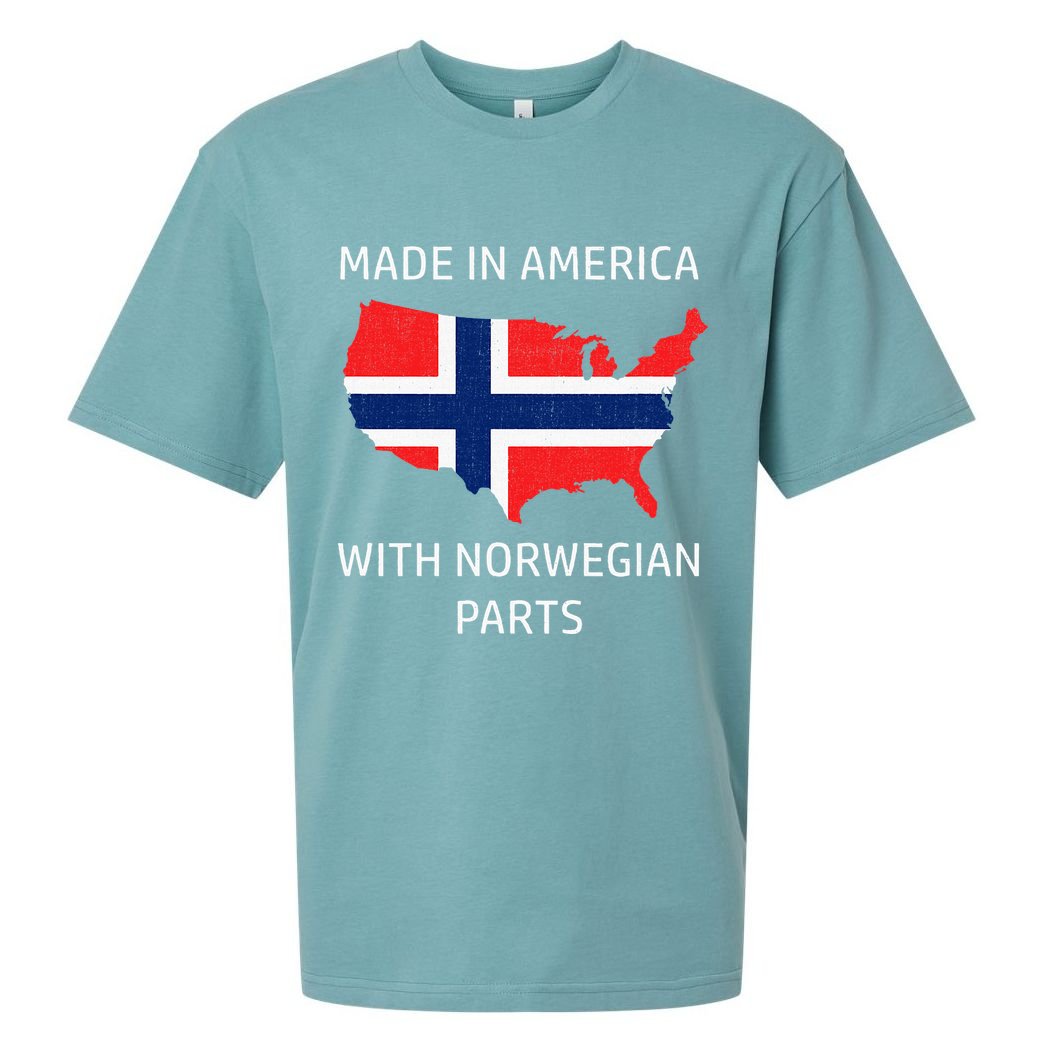 Made In America With Norwegian Parts Norway And Usa Sueded Cloud Jersey T-Shirt
