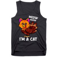 Meow IM A Cat Turkey Thanksgiving Tank Top