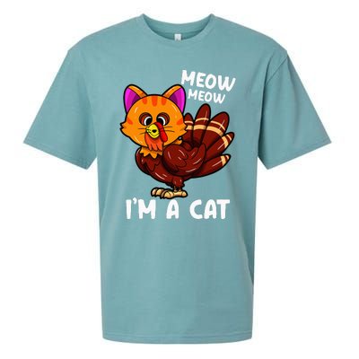 Meow IM A Cat Turkey Thanksgiving Sueded Cloud Jersey T-Shirt