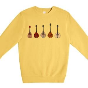 Mandolins In A Row Music Instrument Set Premium Crewneck Sweatshirt