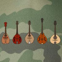 Mandolins In A Row Music Instrument Set Legacy Tie Dye Trucker Hat