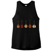 Mandolins In A Row Music Instrument Set Ladies PosiCharge Tri-Blend Wicking Tank