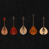 Mandolins In A Row Music Instrument Set Ladies PosiCharge Tri-Blend Wicking Tank