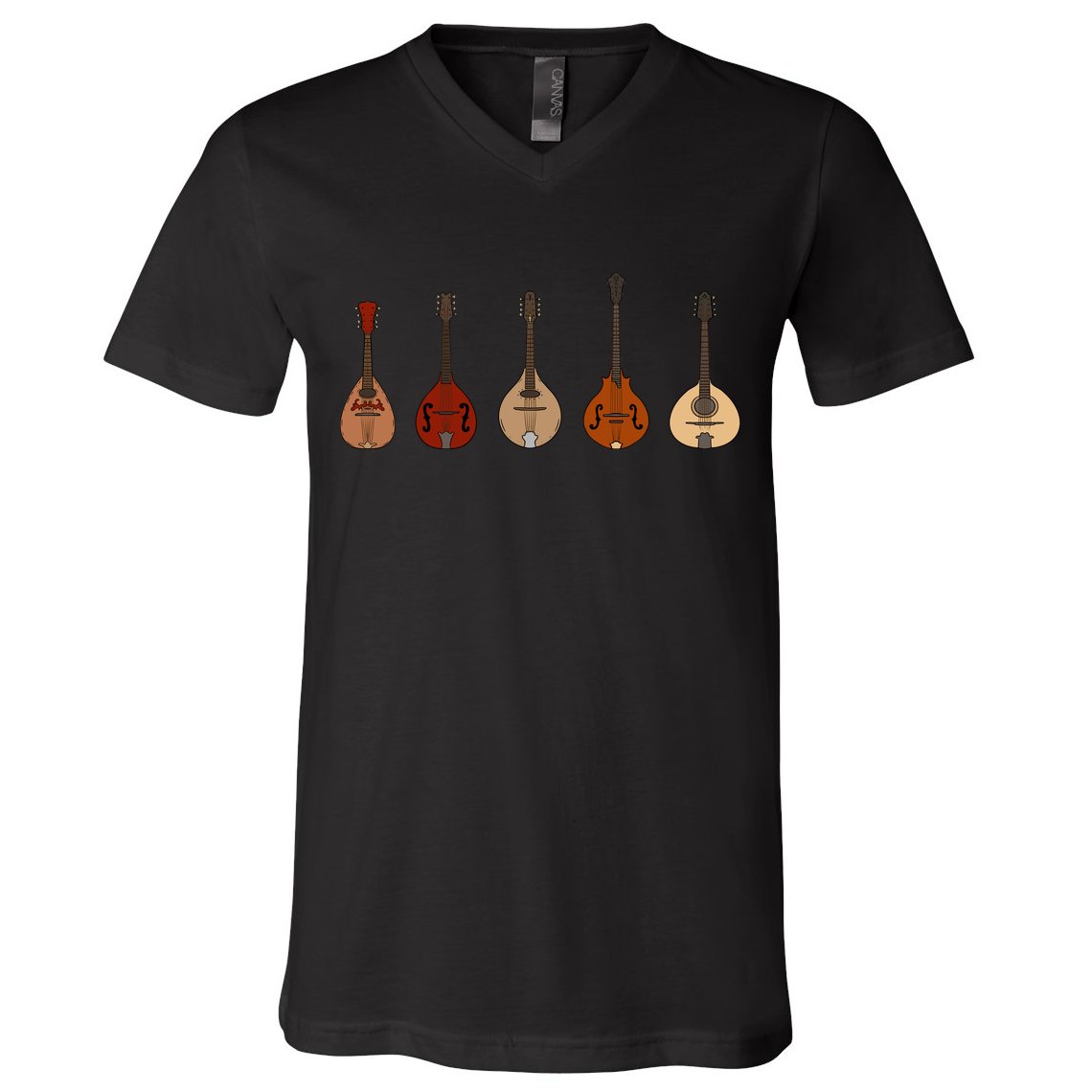 Mandolins In A Row Music Instrument Set V-Neck T-Shirt