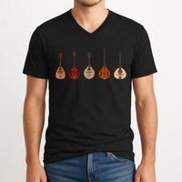 Mandolins In A Row Music Instrument Set V-Neck T-Shirt