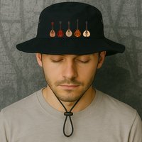 Mandolins In A Row Music Instrument Set Bucket Hat