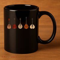 Mandolins In A Row Music Instrument Set 11oz C Handle Ceramic Mug