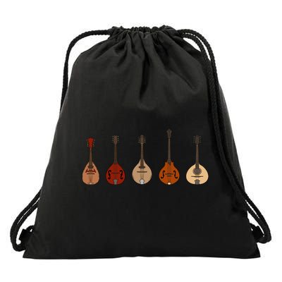 Mandolins In A Row Music Instrument Set Drawstring Bag