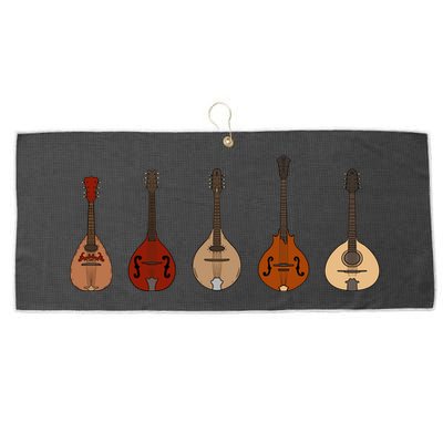 Mandolins In A Row Music Instrument Set Large Microfiber Waffle Golf Towel
