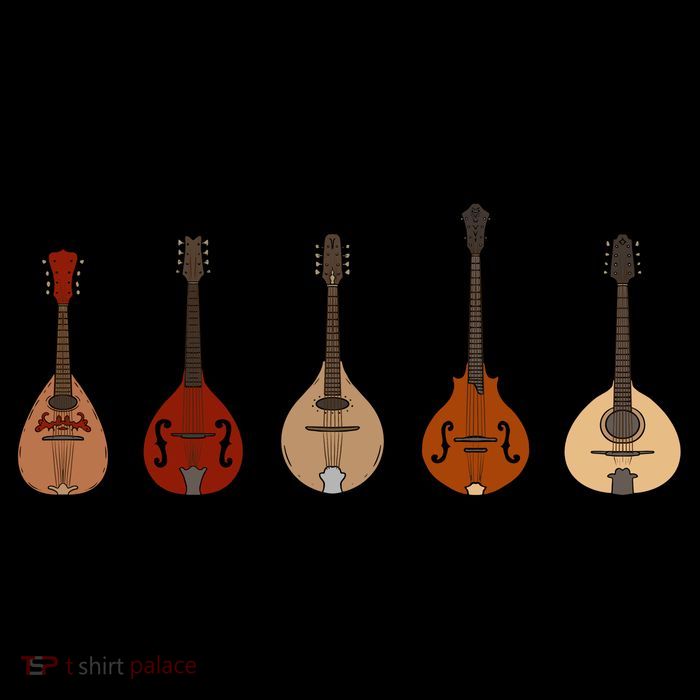 Mandolins In A Row Music Instrument Set Poster