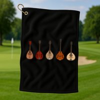 Mandolins In A Row Music Instrument Set Golf Towel
