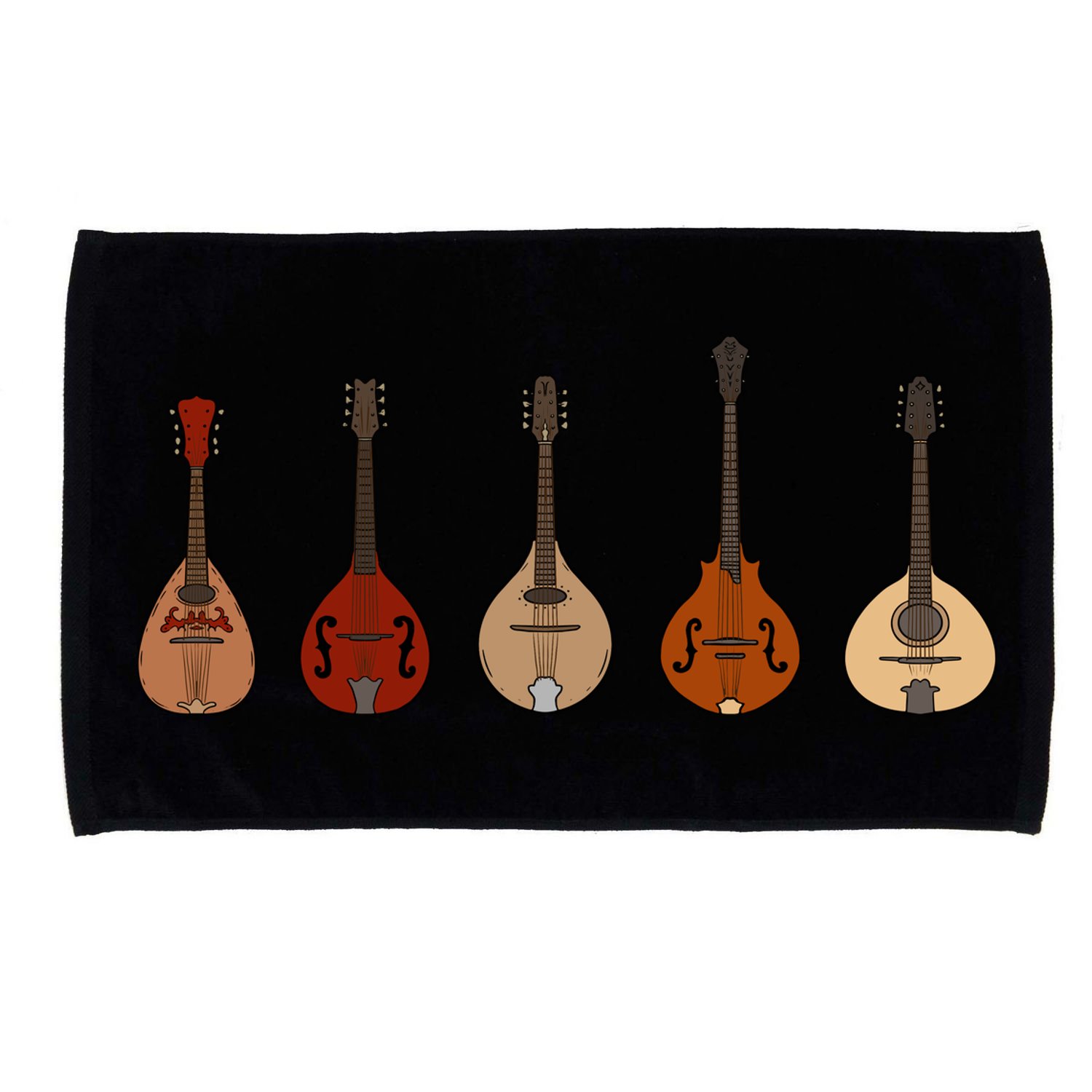 Mandolins In A Row Music Instrument Set Microfiber Hand Towel