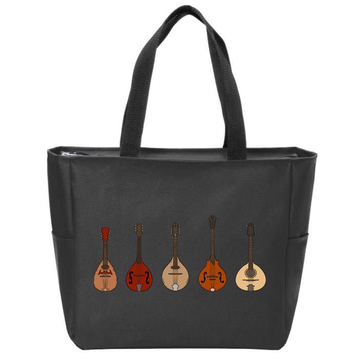 Mandolins In A Row Music Instrument Set Zip Tote Bag