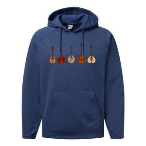 Mandolins In A Row Music Instrument Set Performance Fleece Hoodie