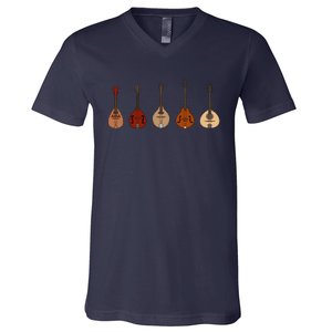 Mandolins In A Row Music Instrument Set V-Neck T-Shirt