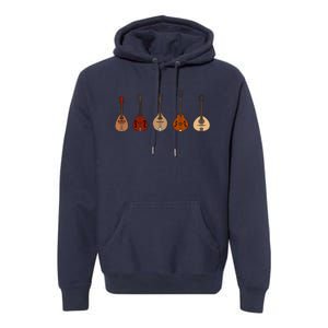 Mandolins In A Row Music Instrument Set Premium Hoodie