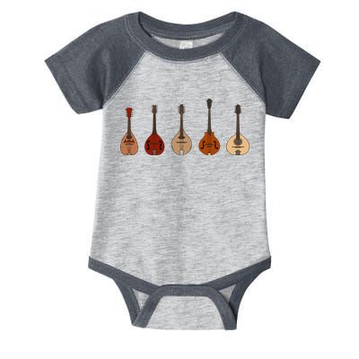 Mandolins In A Row Music Instrument Set Infant Baby Jersey Bodysuit
