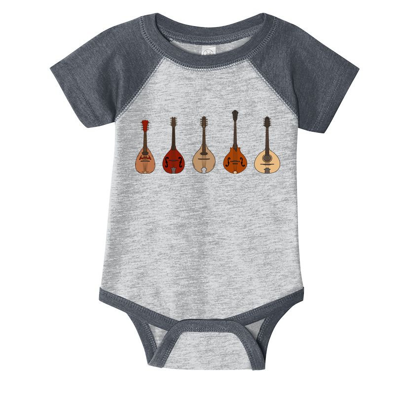 Mandolins In A Row Music Instrument Set Infant Baby Jersey Bodysuit