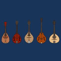 Mandolins In A Row Music Instrument Set Infant Baby Jersey Bodysuit