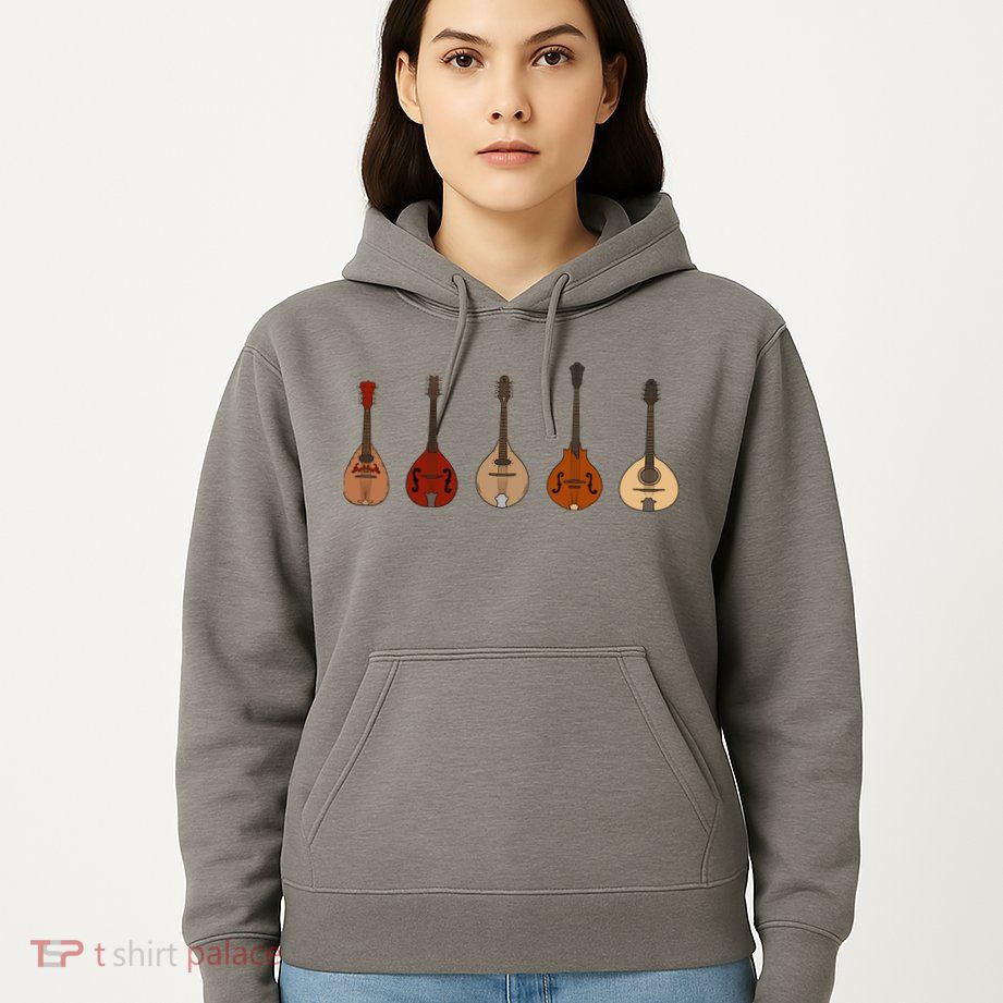 Mandolins In A Row Music Instrument Set Hoodie