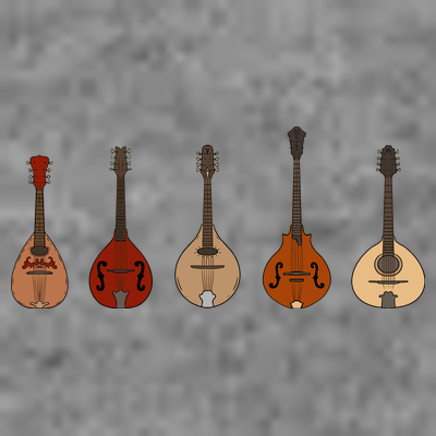 Mandolins In A Row Music Instrument Set T-Shirt