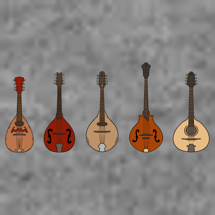 Mandolins In A Row Music Instrument Set T-Shirt