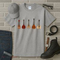 Mandolins In A Row Music Instrument Set Tall T-Shirt