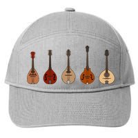 Mandolins In A Row Music Instrument Set 7-Panel Snapback Hat