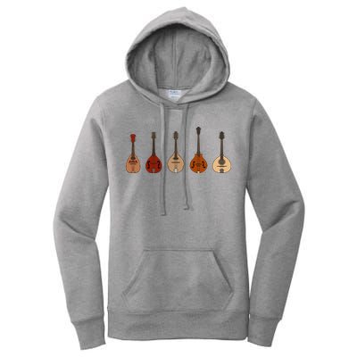 Mandolins In A Row Music Instrument Set Women's Pullover Hoodie