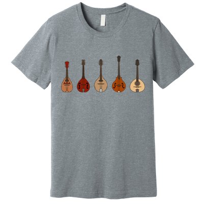 Mandolins In A Row Music Instrument Set Premium T-Shirt