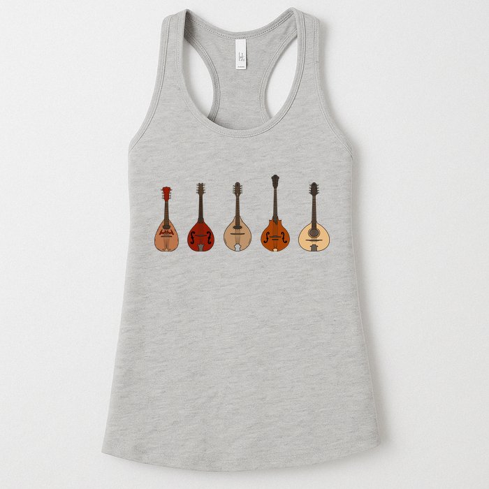 Mandolins In A Row Music Instrument Set Womens Tank Top