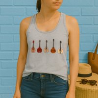 Mandolins In A Row Music Instrument Set Womens Tank Top
