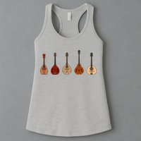 Mandolins In A Row Music Instrument Set Womens Tank Top