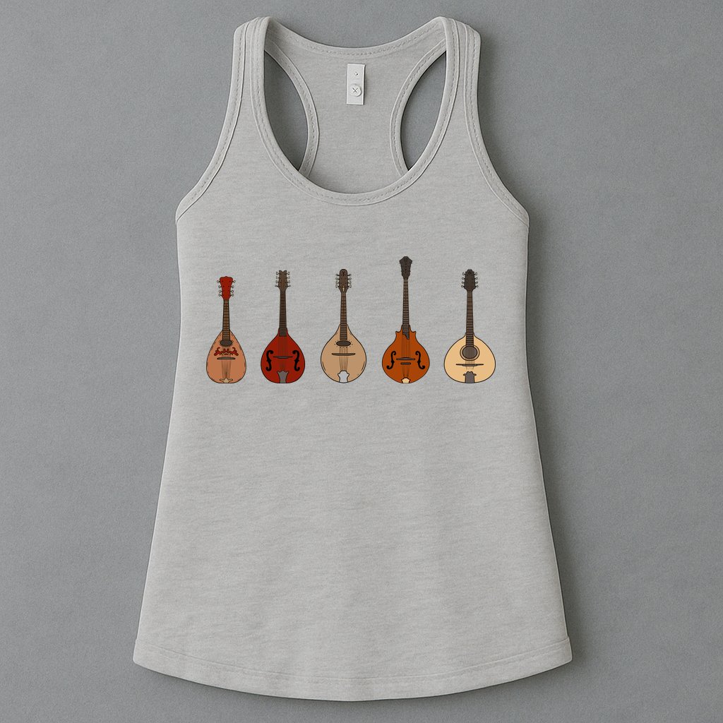 Mandolins In A Row Music Instrument Set Womens Tank Top