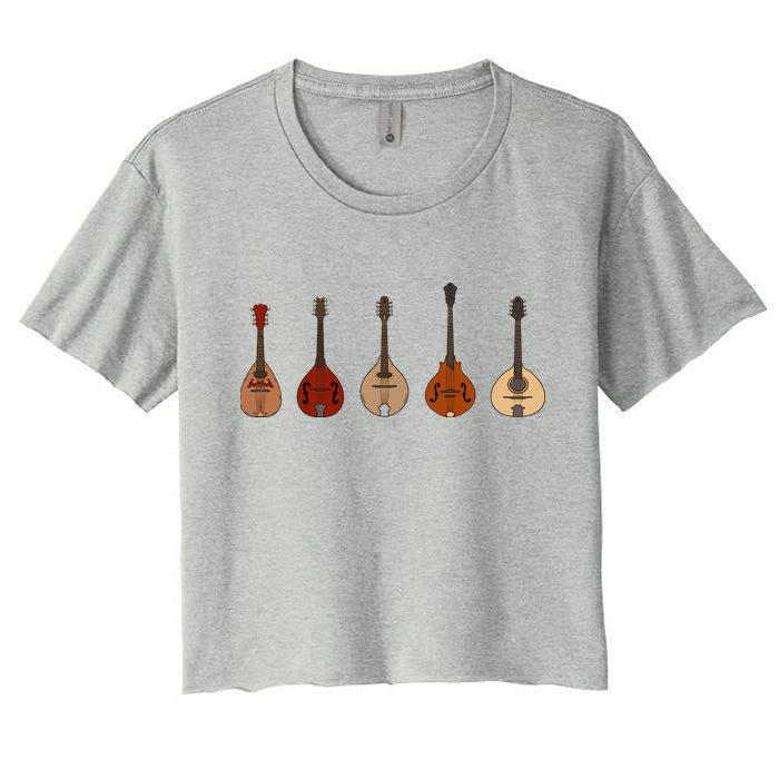 Mandolins In A Row Music Instrument Set Crop Top